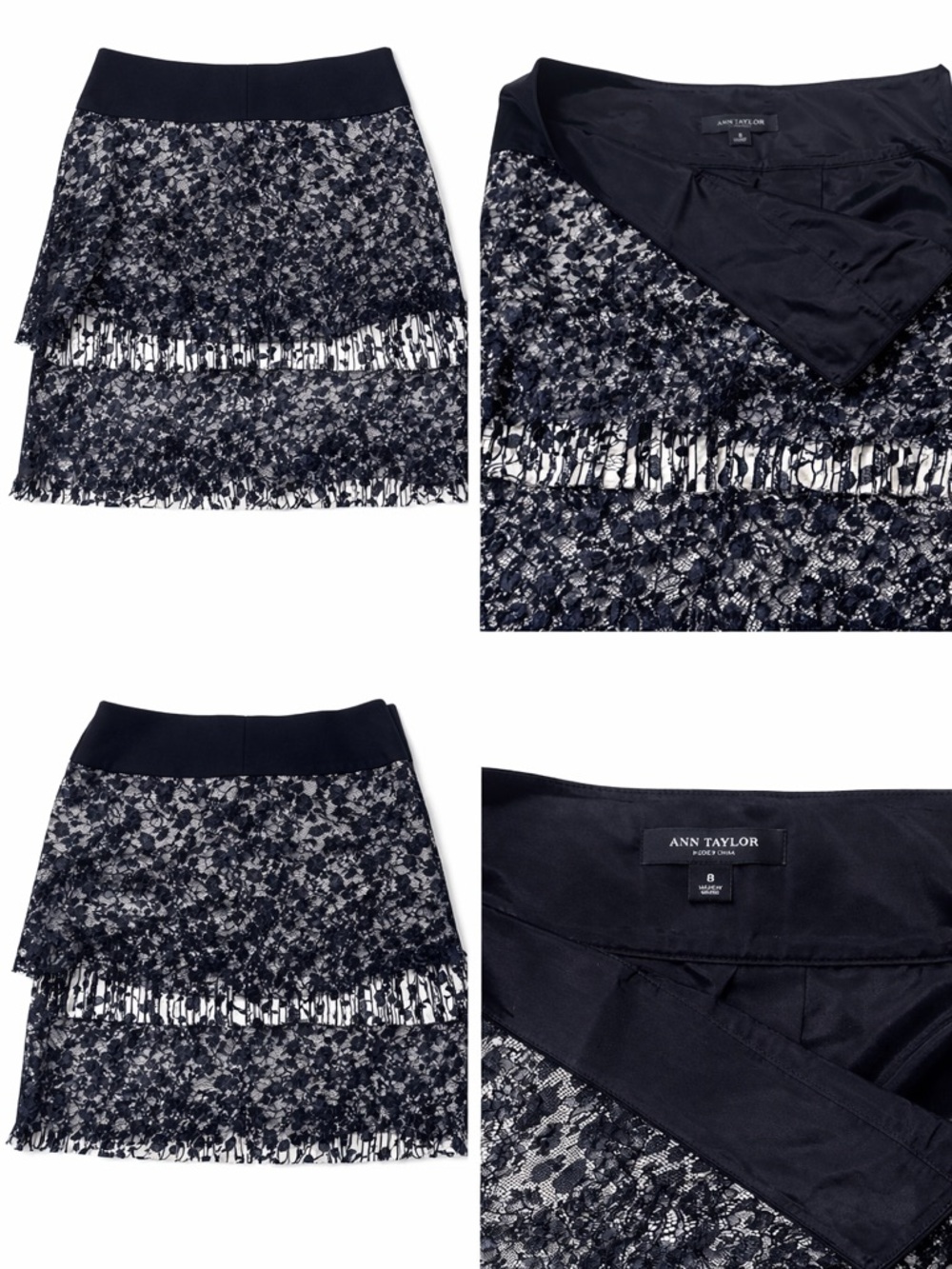 Ann Taylor Black Lace Mini Skirt
